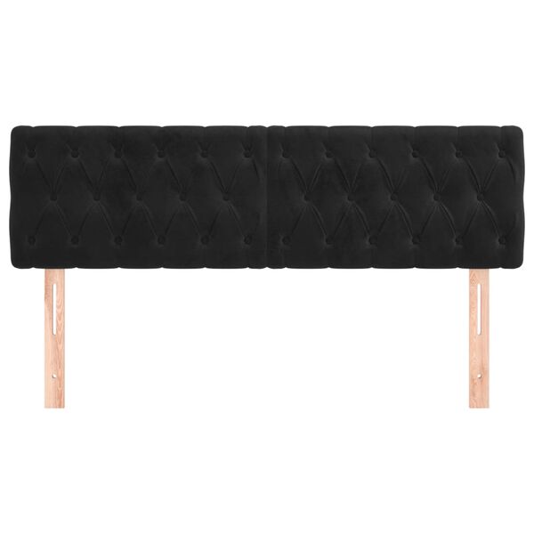 vidaXL Headboards Black 144x7x78/88 cm Velvet