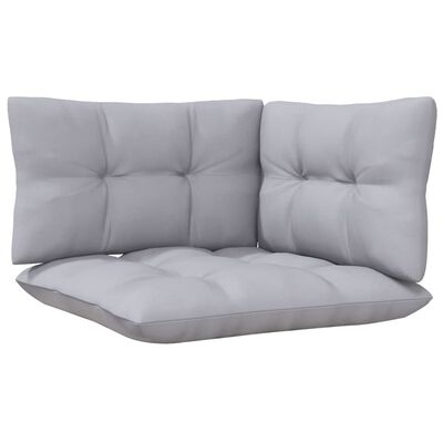 vidaXL 9 Piece Garden Lounge Set with Grey Cushions Pinewood