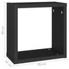 vidaXL Wall Cube Shelves 4 pcs Black 30x15x30 cm
