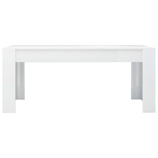 vidaXL Dining Table High Gloss White 180x90x76 cm Engineered Wood