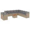 vidaXL 12 Piece Garden Sofa Set with Cushions Beige Poly Rattan