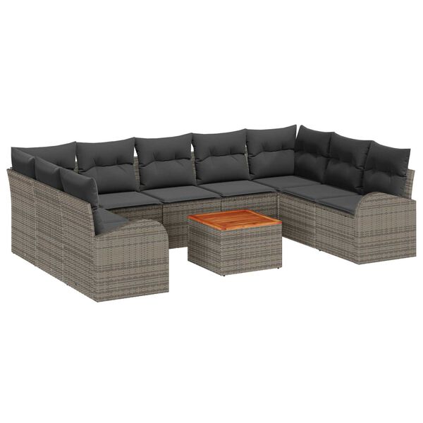 vidaXL Garden Sofa Set 10 pcs Grey