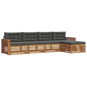 vidaXL Outdoor Sofa Set 5 pcs Natural and Anthracite