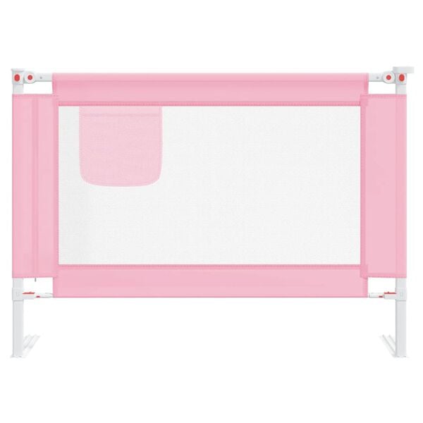 vidaXL Toddler Safety Bed Rail Pink 90x25 cm Fabric