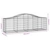 vidaXL Arched Gabion Baskets 13 pcs 200x50x60/80 cm Galvanised Iron