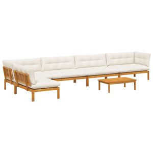 vidaXL 6 Piece Garden Pallet Sofa Units Solid Acacia Wood Natural