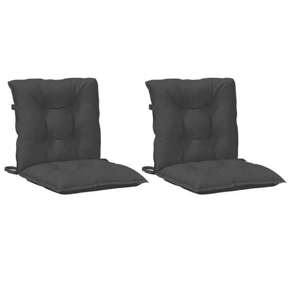 vidaXL Lowback Chair Cushions 2 pcs Melange Anthracite 100x50x7 cm Fabric