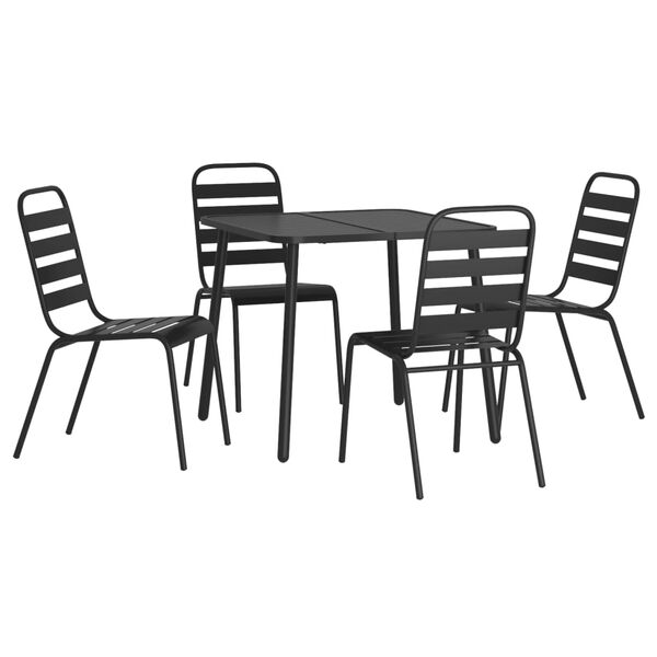 vidaXL 5 Piece Garden Dining Set Anthracite Steel