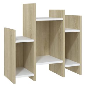 vidaXL Side Cabinet | Sonoma oak and white | Engineered wood | Medium
