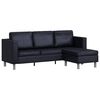 vidaXL Sectional Sofa 3-Seater Artificial Leather Black