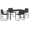 vidaXL Garden Dining Set 5 pcs Black 140 x 70 x 73 cm