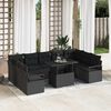 vidaXL Garden Sofa Set with Storage 10 pcs Black Poly rattan