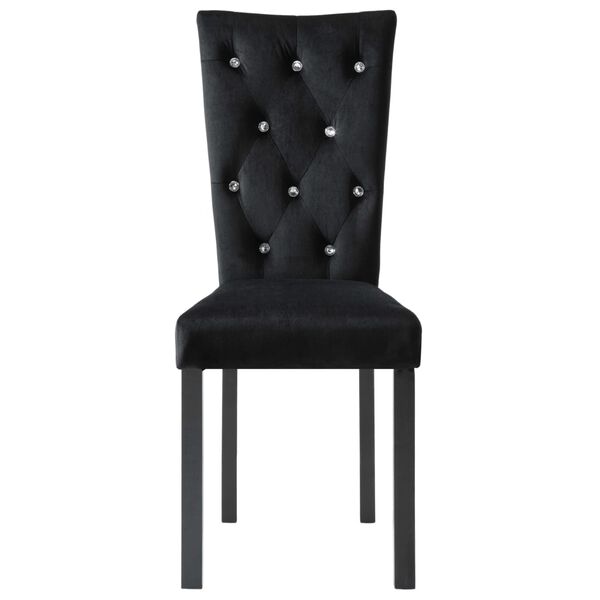 vidaXL Dining Chairs 4 pcs Black Velvet