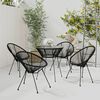 vidaXL 5 Piece Garden Dining Set Black