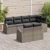 vidaXL Garden Sofa Set with Cushion 7 pcs Grey Poly Rattan