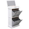 vidaXL Shoe Cabinet Grey 50x28x98 cm Paulownia Wood