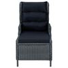 vidaXL Reclining Garden Chair with Footstool Poly Rattan Dark Grey