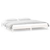 vidaXL LED Bed Frame without Mattress White 150x200 cm King Size Solid Wood
