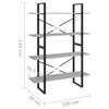 vidaXL 4-Tier Book Cabinet Concrete Grey 100x30x140 cm Engineered Wood
