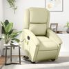 vidaXL Electric Stand up Massage Recliner Chair Cream Real Leather