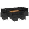vidaXL Garden Sofa Set 10 pcs Black Poly Rattan