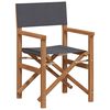 vidaXL Director Chair Grey Solid Teak Wood