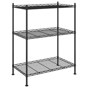 vidaXL 3-Tier Storage Rack 60x35x76 cm Black 150 kg