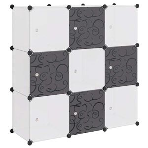vidaXL Storage Cube Organiser with 9 Compartments Black and White