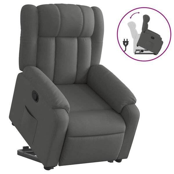 vidaXL Stand up Recliner Chair Dark Grey Fabric
