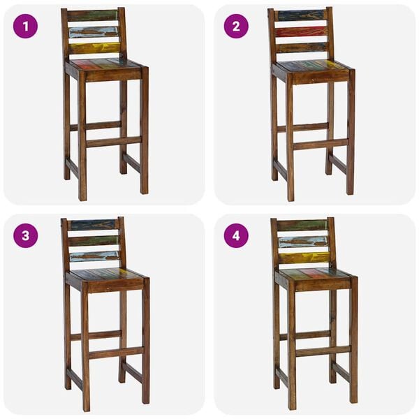 vidaXL Bar Stools 2 pcs Solid Reclaimed Wood