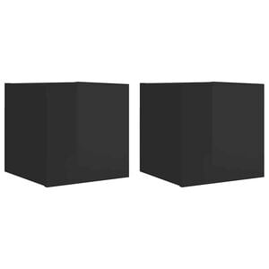 vidaXL Wall Mounted TV Cabinets 2 pcs High Gloss Black 30.5x30x30 cm
