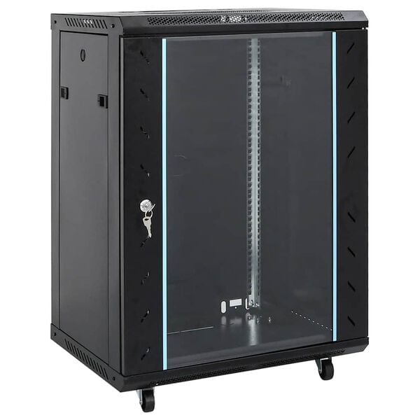 vidaXL 15U Network Cabinet 19" IP20 Black 60x45x86 cm