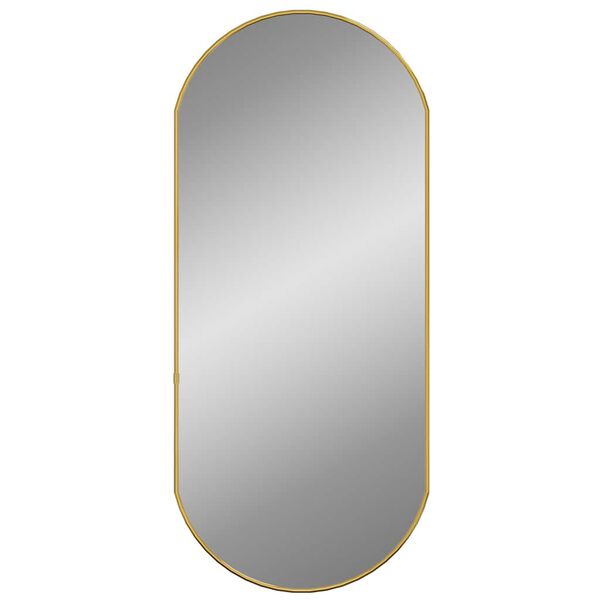 vidaXL Wall Mirror Gold 80x35 cm Oval