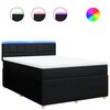 vidaXL Box Spring Bed with Mattress Dark Grey Queen Fabric