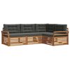 vidaXL Outdoor Sofa Set 4 pcs Natural and Anthracite