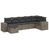 vidaXL 7 Piece Garden Sofa Set with Cushions Grey Poly Rattan