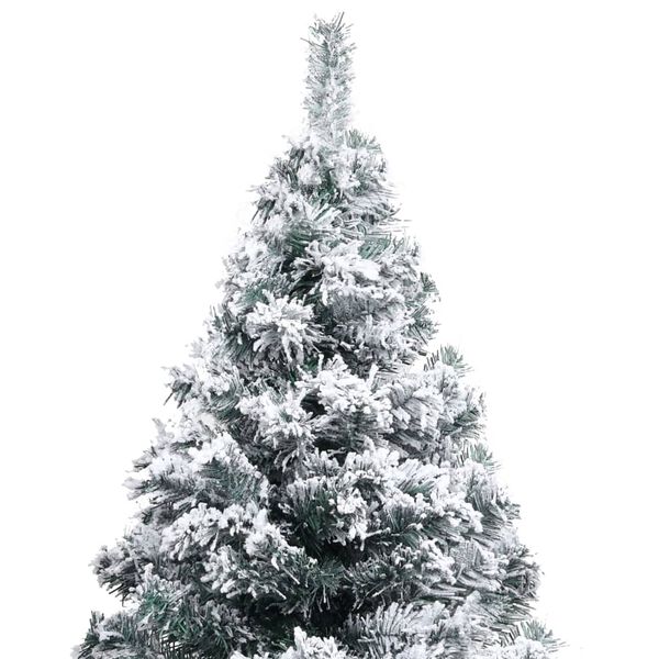 vidaXL Artificial Pre-lit Christmas Tree with Flocked Snow Green 120 cm