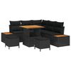 vidaXL Garden Sofa Set 8 pcs 7-Seater Black