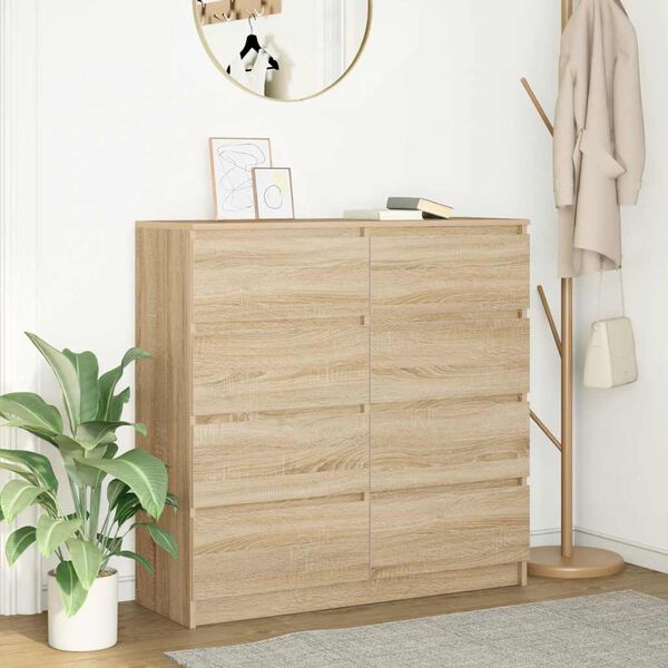 vidaXL Sideboard Sonoma Oak 100x35x99 cm Engineered Wood