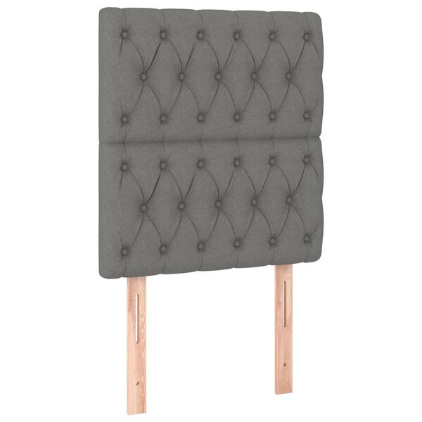 vidaXL Headboard Dark Grey 80x7x118/128 cm Fabric
