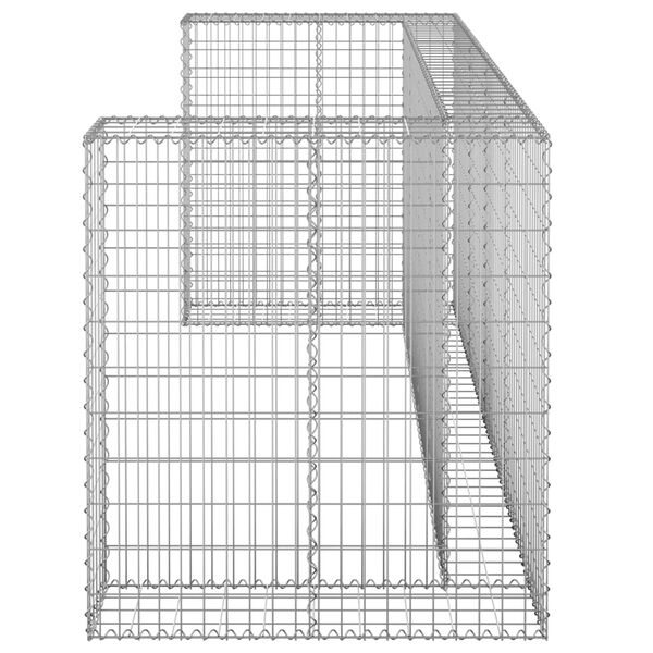 vidaXL Gabion Wall for Garbage Bins Galvanised Steel 254x100x110 cm