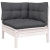 vidaXL 12 Piece Garden Lounge Set with Cushions White Pinewood