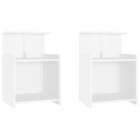 vidaXL Bed Cabinets 2 pcs White 40x35x60 cm Engineered Wood
