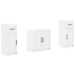vidaXL 2 Piece Bathroom Cabinet Set UTRECHT White Engineered Wood