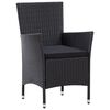 vidaXL 7 Piece Outdoor Dining Set Poly Rattan Black