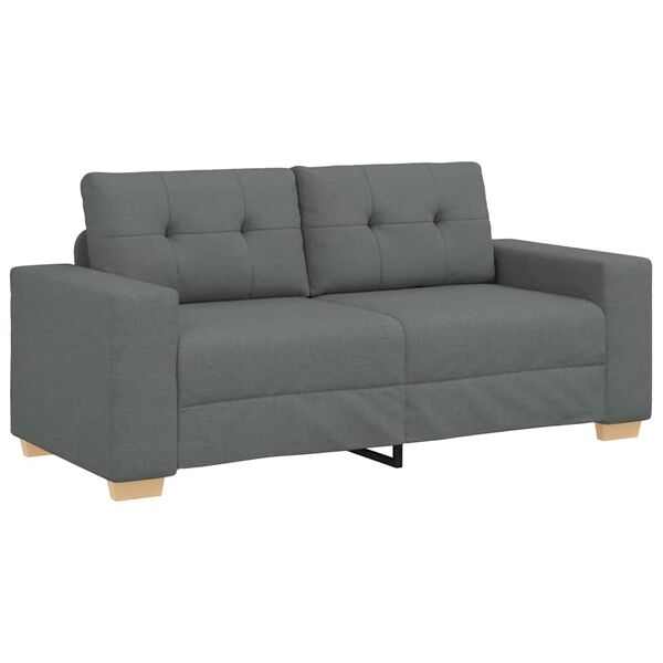 vidaXL Loveseat Sofa Dark Grey 180x77x82 cm Fabric
