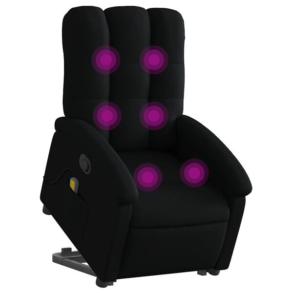 vidaXL Stand up Massage Recliner Chair Black Fabric