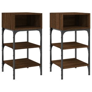 vidaXL Bedside Tables 2 pcs Brown Oak 35x34,5x70 cm Engineered Wood