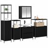 vidaXL Bathroom Furniture Set with Shelf 5 pcs Black Engineered wood