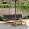 vidaXL Garden Pallet Middle Sofas with Cushions 2 pcs Solid Wood Acacia